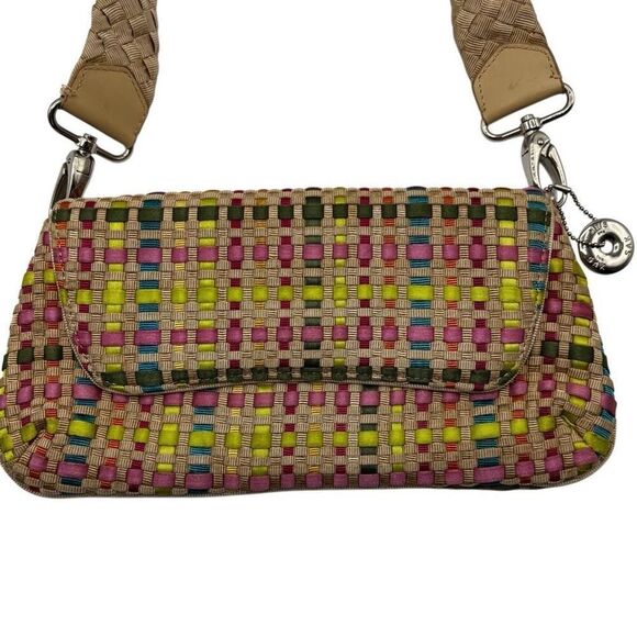 THE SAK Pastel Spring Bouquet Ribbon Basket Weave Clutch Purse - Picture 2 of 9